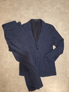 Emporio Armani Navy Blue Two-Piece Blazer & Trousers Suit
